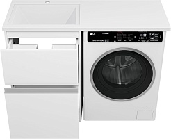 Misty Тумба с раковиной под стиральную машину Ингрид 120 L белая – фотография-4